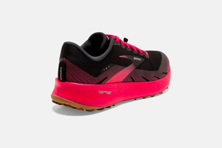 Brooks Catamount Trail Running Shoes Womens - Black/Red - JHYWR-4357